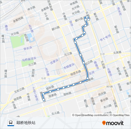 公交闵行17B线路的线路图