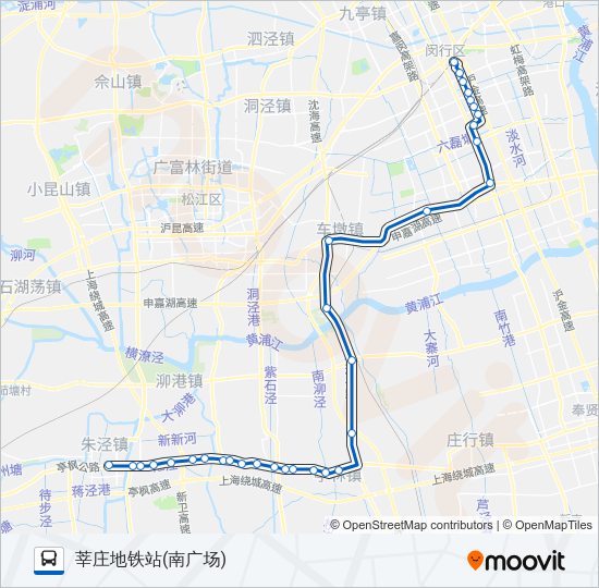 公交莘金专路的线路图