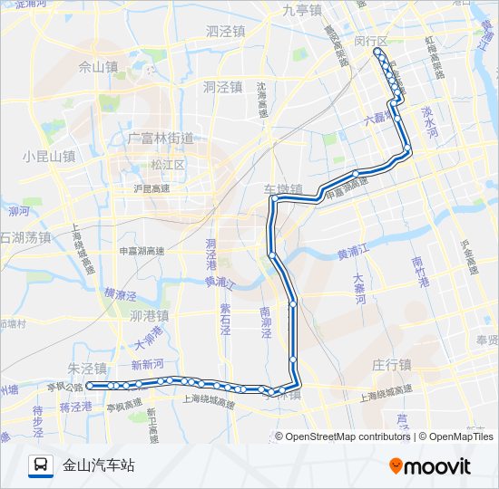公交莘金专路的线路图