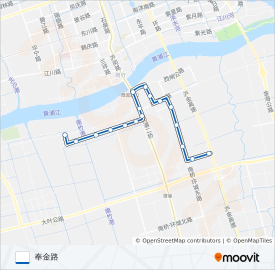 公交奉贤34路的线路图