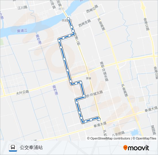 公交奉贤12路的线路图