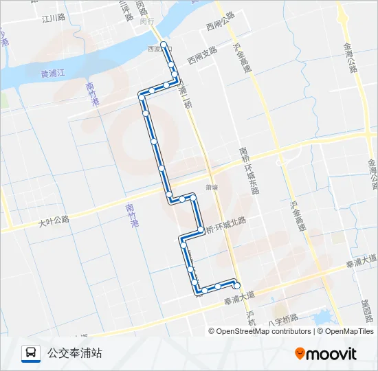 奉贤12路 Bus Line Map