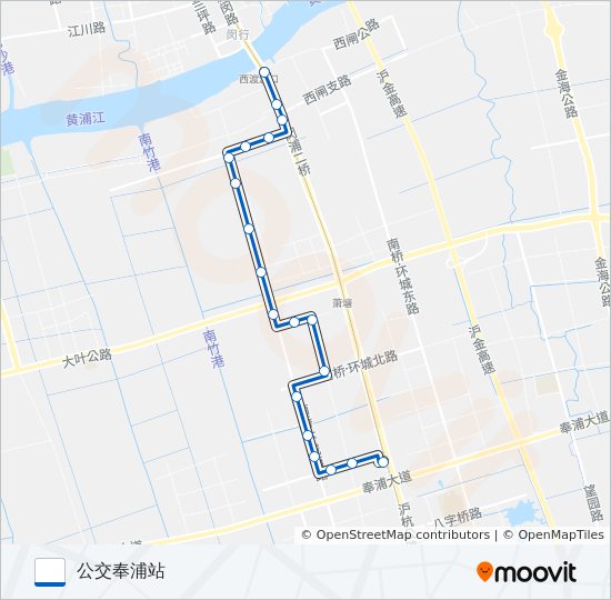公交奉贤12路的线路图