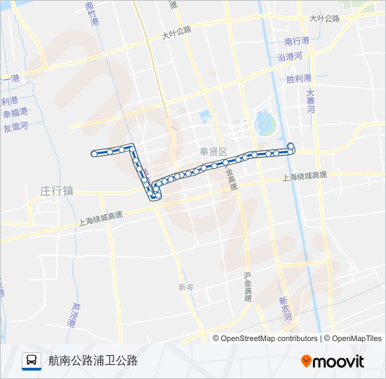 公交奉贤1路的线路图