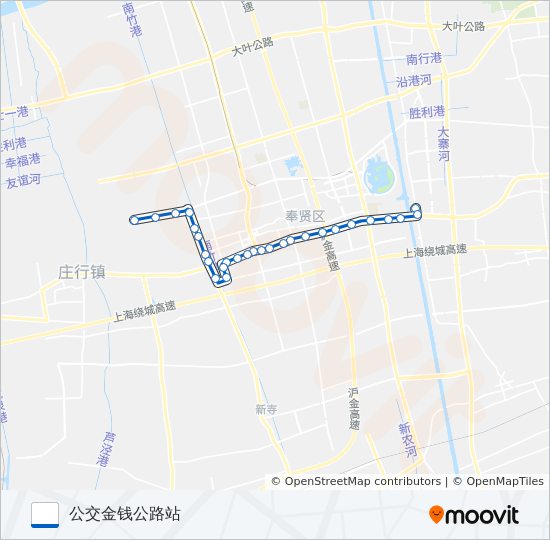 公交奉贤1路的线路图