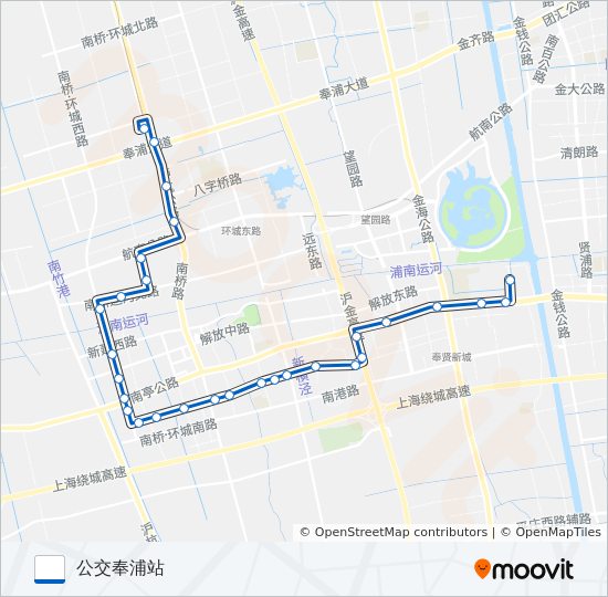 公交奉贤5路的线路图