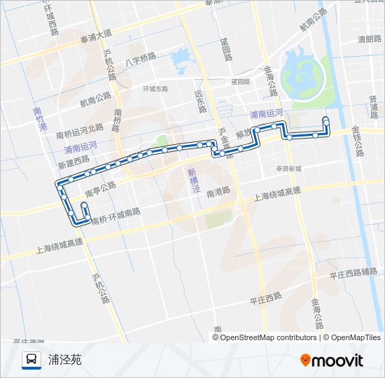 公交奉贤2路的线路图