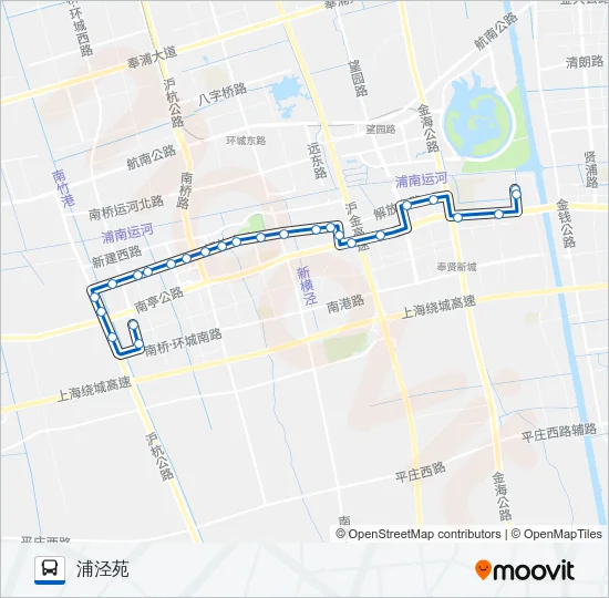 公交奉贤2路的线路图