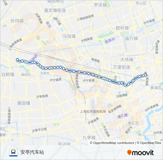 公交北安路的线路图