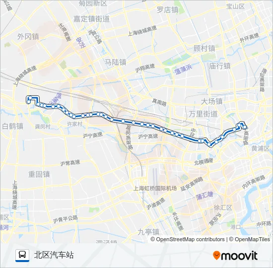 公交北安路的线路图