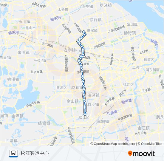 公交嘉松路的线路图