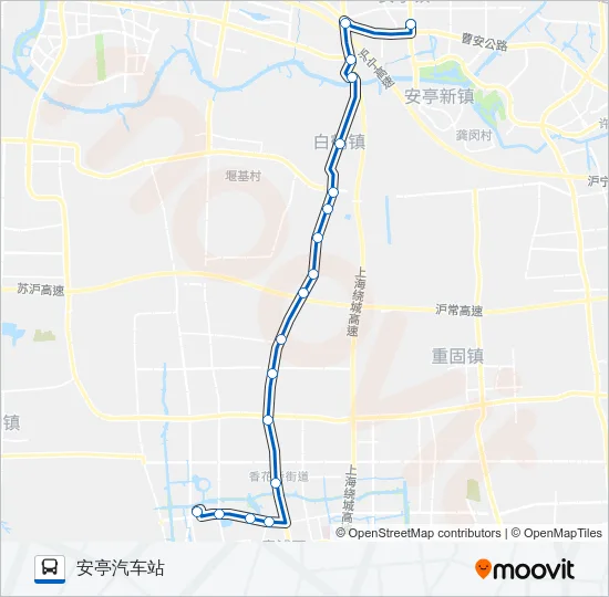 公交青安路的线路图