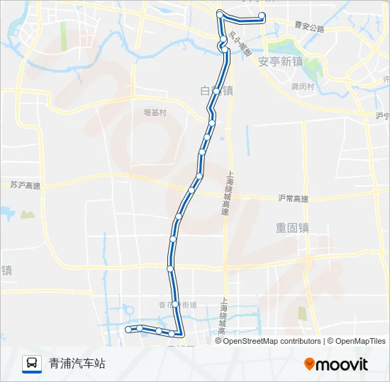 公交青安路的线路图