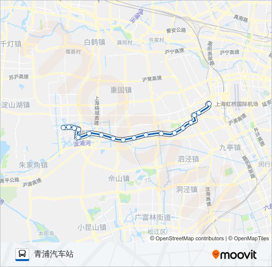 公交青徐路的线路图