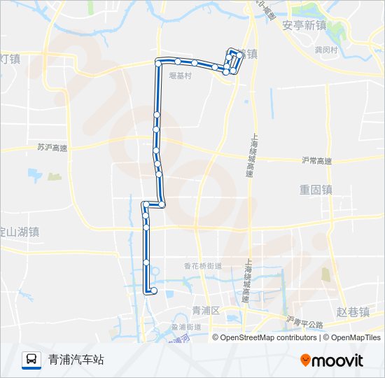 公交青鹤路的线路图
