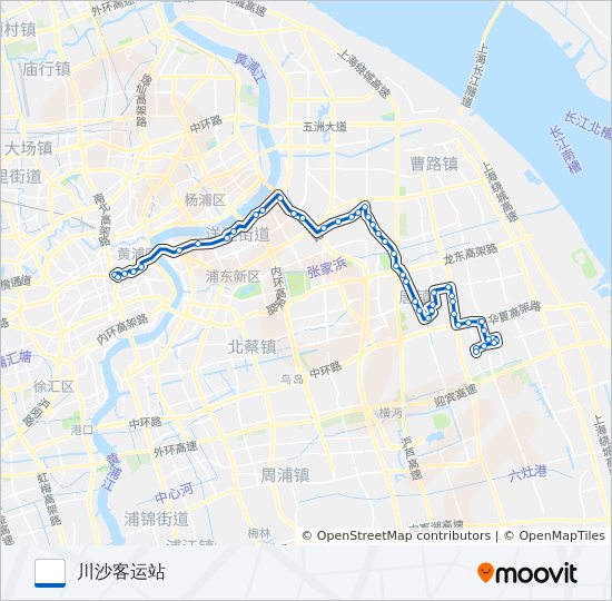 公交上川专路的线路图
