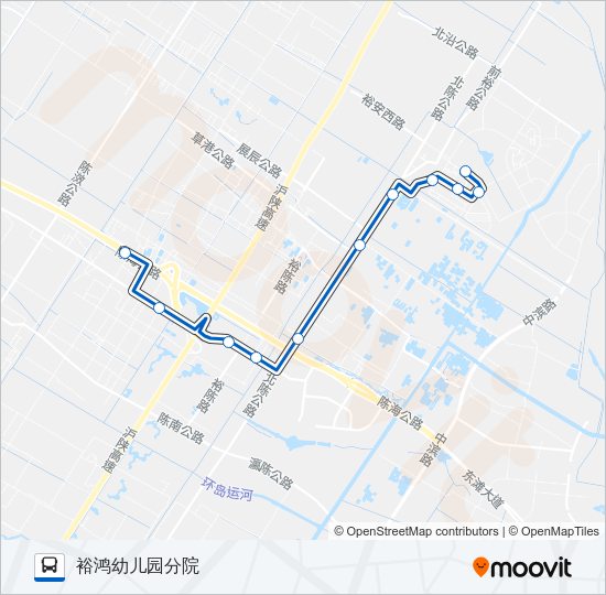东滩1路 Bus Line Map