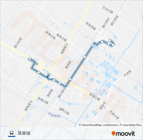 东滩1路 Bus Line Map