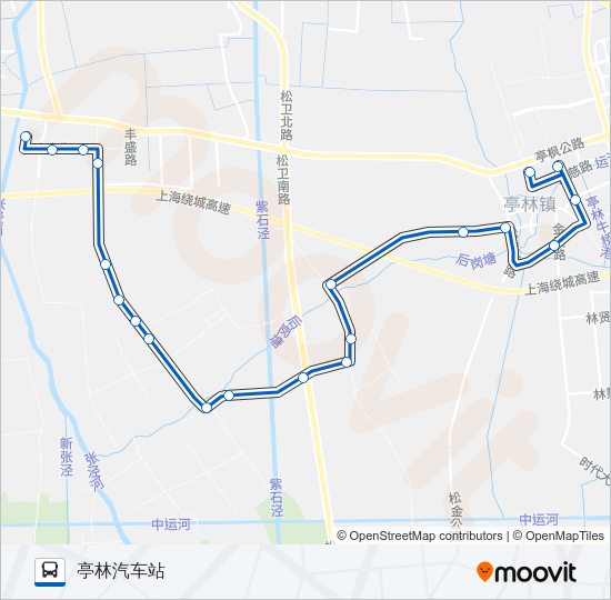 公交亭林1路的线路图