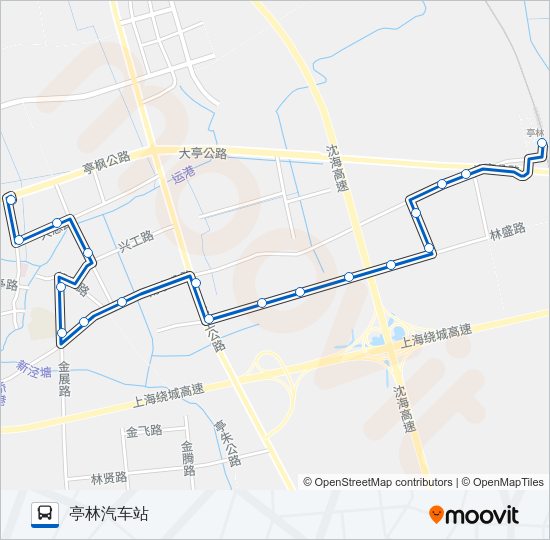 公交亭林3路的线路图