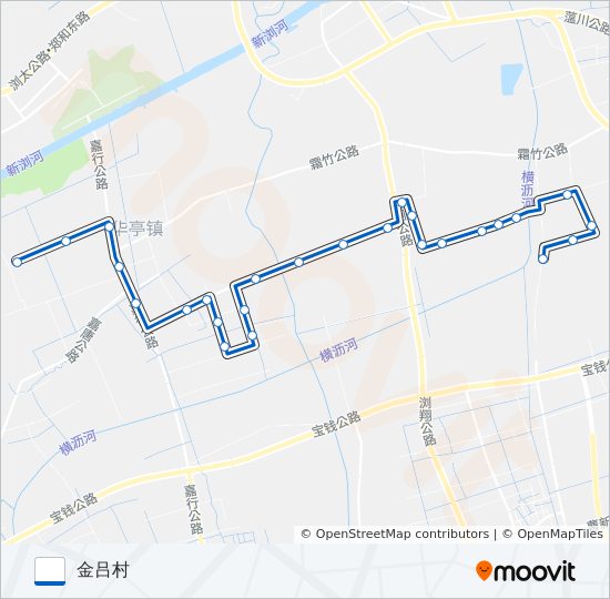 公交华亭1路的线路图