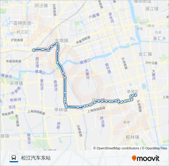公交南松专路的线路图