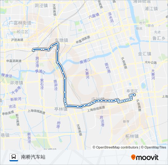 公交南松专路的线路图