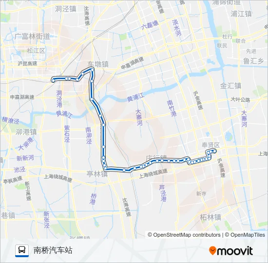 公交南松专路的线路图
