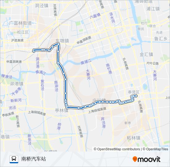 南松专线 bus Line Map