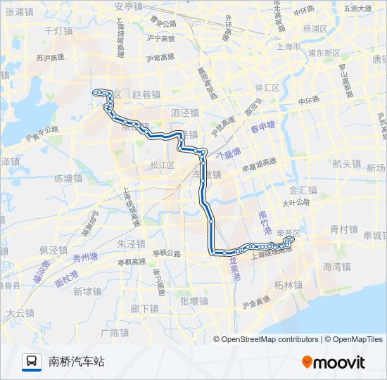 公交南青专路的线路图