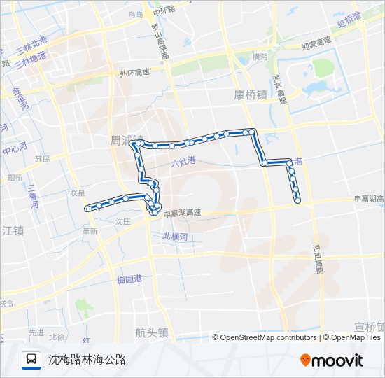公交周康4路的线路图
