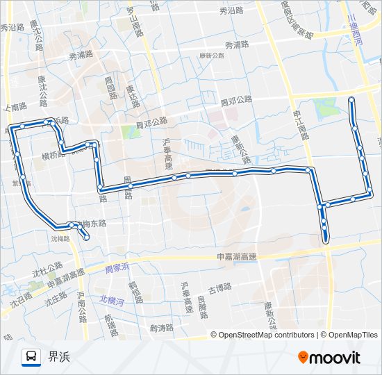 公交周康5路的线路图