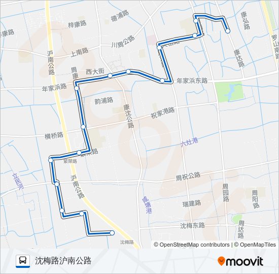 公交周康8路的线路图