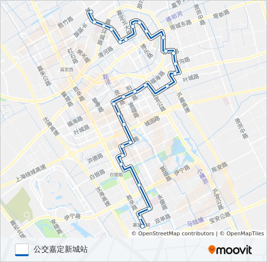 嘉定1路 bus Line Map