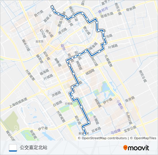 嘉定1路 bus Line Map