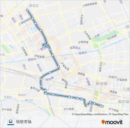 公交嘉江专路的线路图