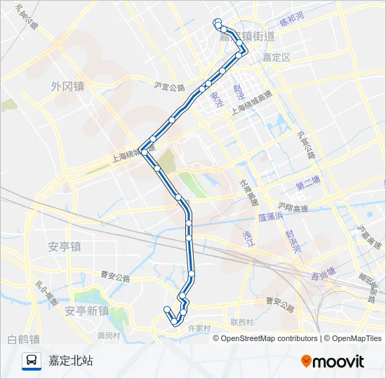 公交嘉黄专路的线路图