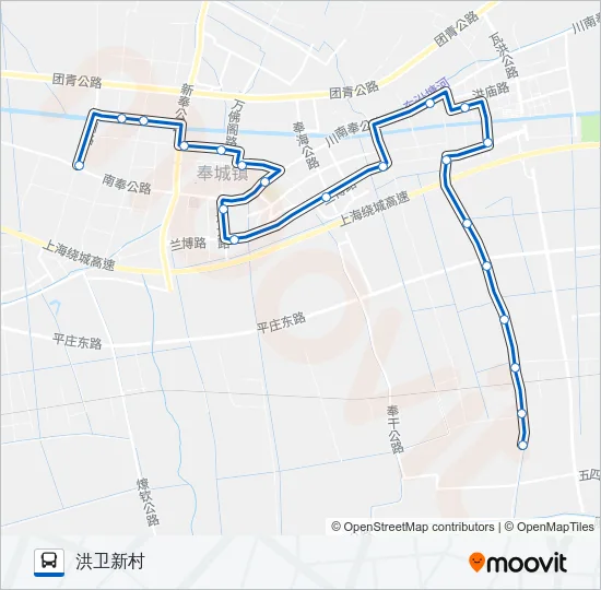 公交奉城1路的线路图