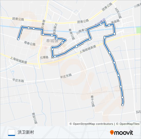 奉城1路 bus Line Map