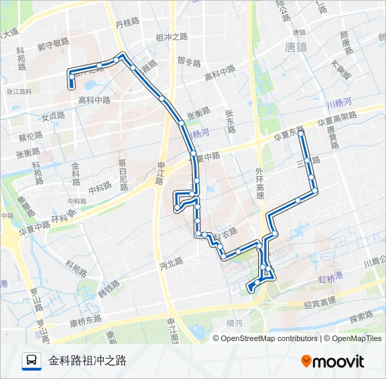 孙桥1路 Bus Line Map