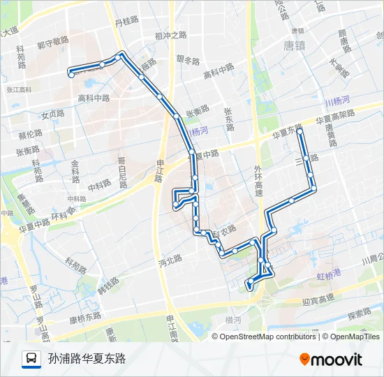 孙桥1路 Bus Line Map