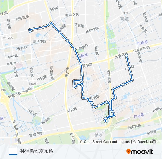 孙桥1路 bus Line Map