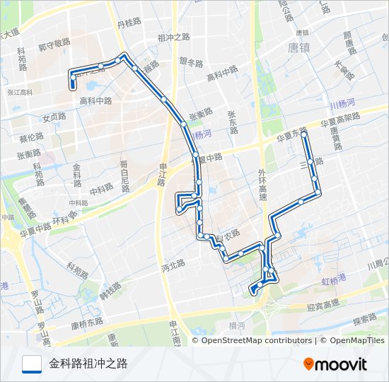 孙桥1路 bus Line Map