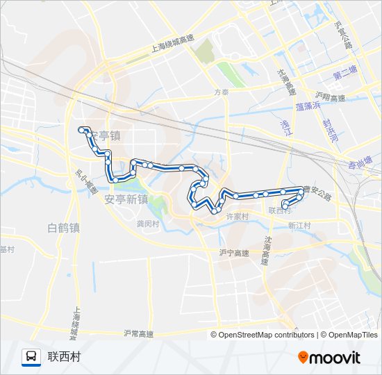 公交安亭4路的线路图