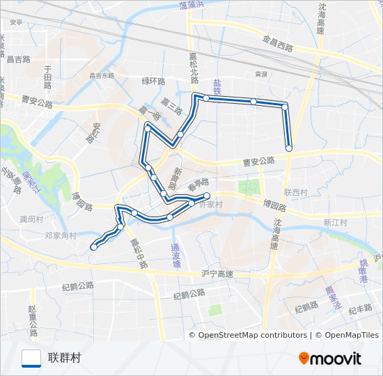 公交安亭5路的线路图