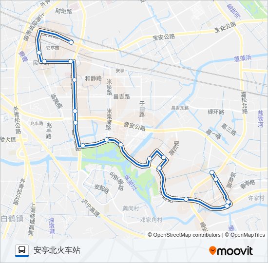 公交安亭7路的线路图