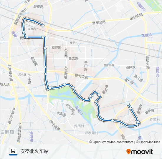 公交安亭7路的线路图
