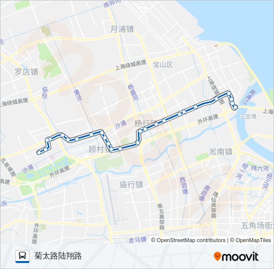 宝山1路 Bus Line Map