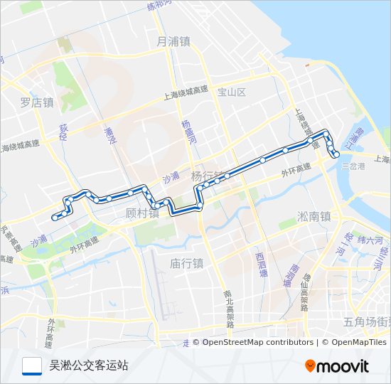 公交宝山1路的线路图