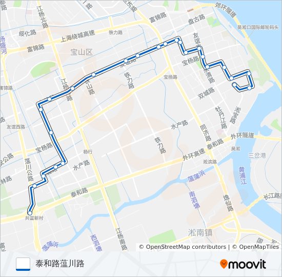 公交宝山7路的线路图